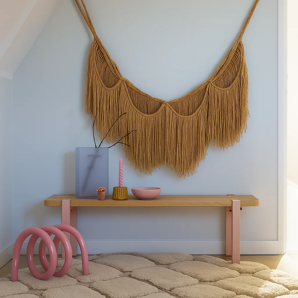 

Boho Macrame Fringe Wall Hanging Decor Handmade Cotton Rope Luxury Fiber Art Tapestry for Living Room Bedroom Home Decoration