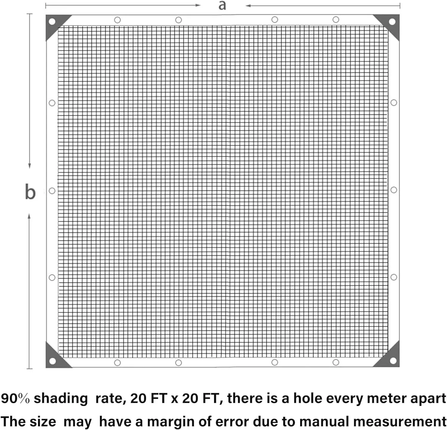 90% Shade Cloth Dog Kennel Shade Cover 20 x 20 FT Sturdy Durable Sunblock Shade Mesh Tarp with Grommets