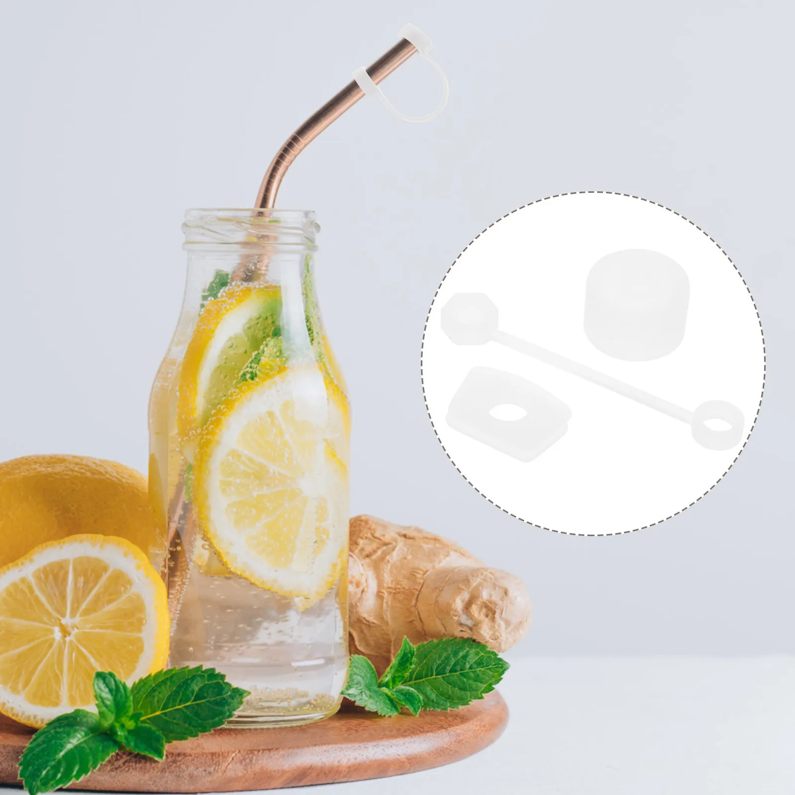 

Anti-spuffing Cup Straw Tip Covers Drinking Hat Silicone Filling Cap Transparent Caps Water Bottle for Tumblers