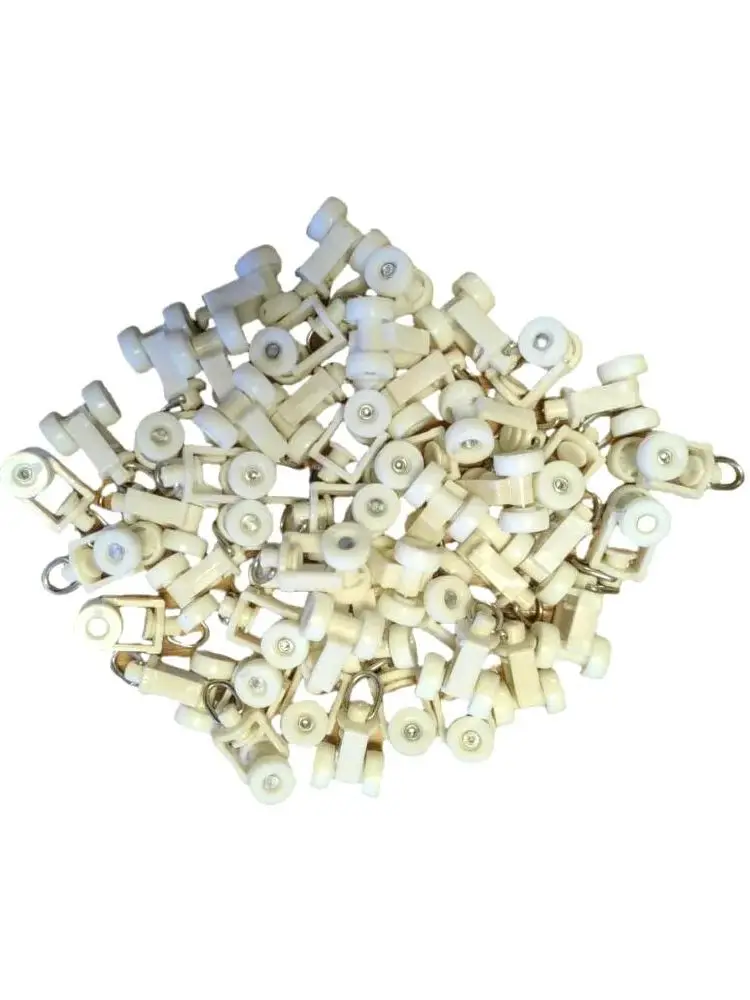 50PCS/Lot width 15mm Window Rollers Curtain Plastic Pulley with 10mm wheels for curtain rail