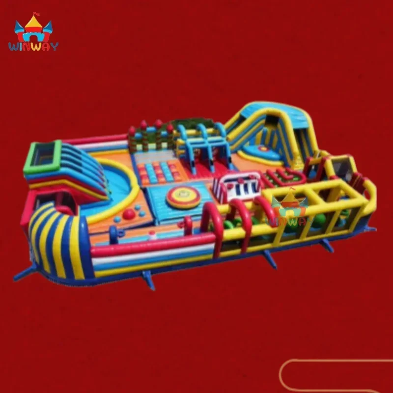 Newly Upgraded Large Inflatable Trampoline Amusement Park Giant Indoor Theme Obstacle Race Inflatable Park Entertainment