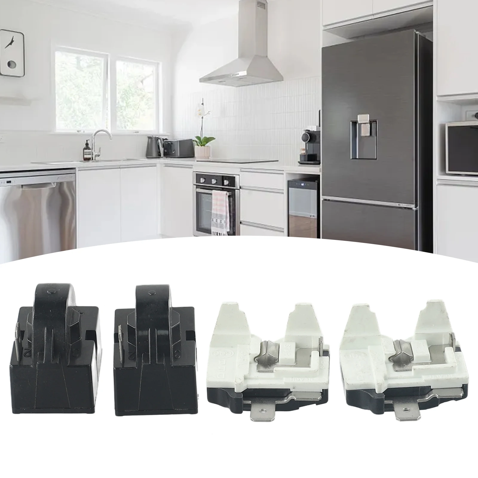Refrigerator PTC Start Relay 1/2 Pin 15 Ohm + 1/6H Compressor Overload Protector Fridges Coolers Power Supplies Relays