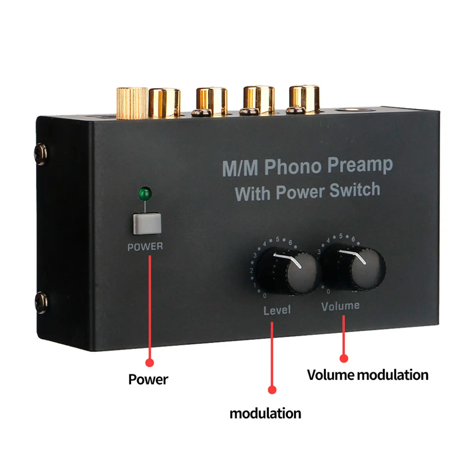 Phono Turntable Preamp for Vinyl Record Player Knob Control with Power Switch with Level Volume Control Stereo Preamplifier