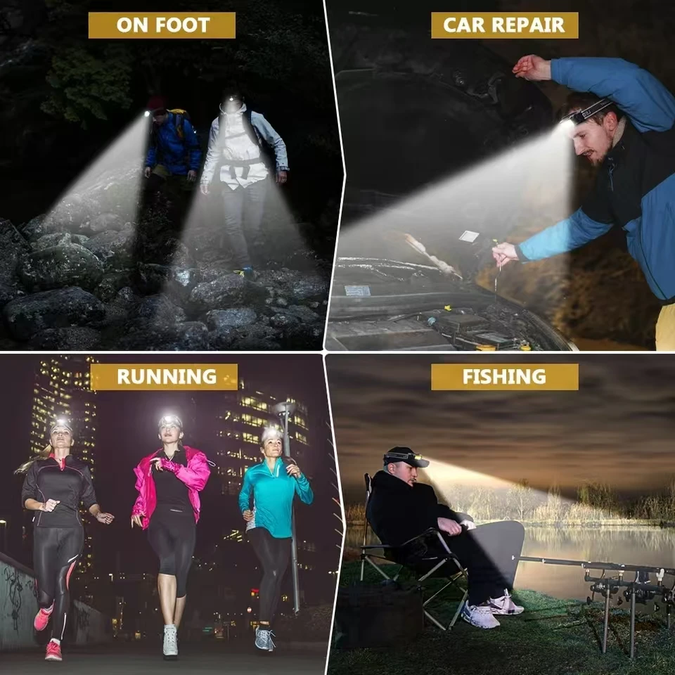 Mini Rechargeable Led Flashlight Headlamps Ultra Powerful Led Headlamp With Battery Usb Charging flashlight Portable front Lamp image 4