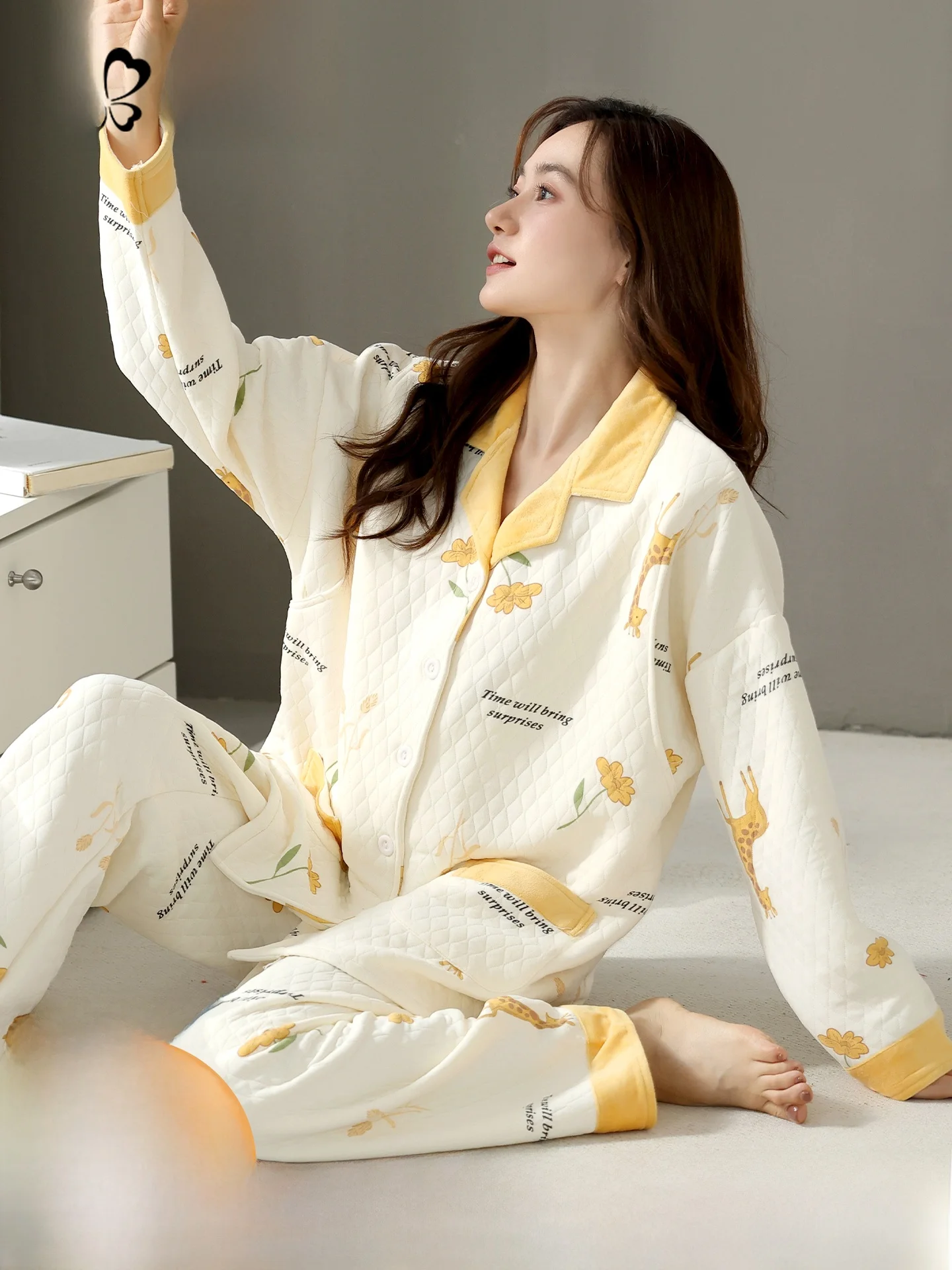 warmth-retention-maternity-sleepwear-set-breathable-feeding-nursing-cotton-layered-autumnal-style-comfortable-home-clothes