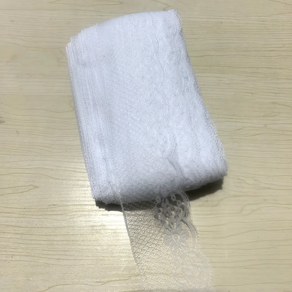 50Yards 60mm White Polyester Lace Trim Fabric Wedding Dress Decoration Ribbon Sewing Craft Supplies L913