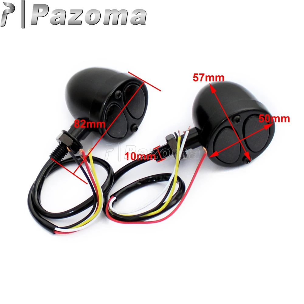 12V 10mm Universal Motorcyle LED Rear Brake Running Turn Signal Light For Chopper Bobber Cruiser Custom Cafe Racer Signals Lamp