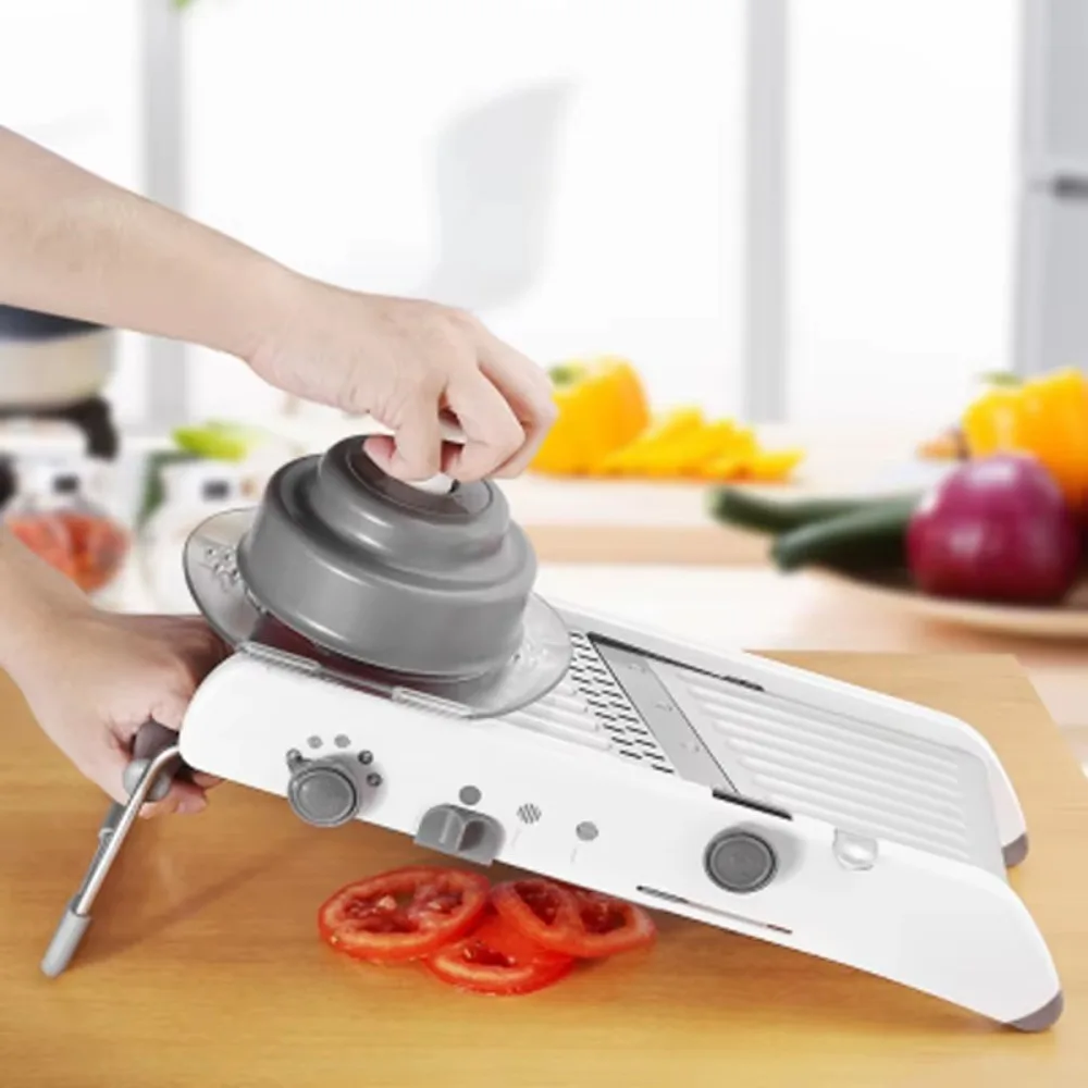 

Adjustable Vegetable Cutter Manual Non-slip Base Vegetable Shredder with Hand Guard Efficient Vegetable Slicer Potato