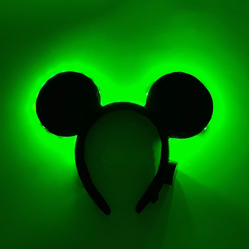 Colorful LED Mouse Ears hairband Lovely Glowing Mouse Ear Headband for Boys and Girls Cartoon Mouse Theme Photography props