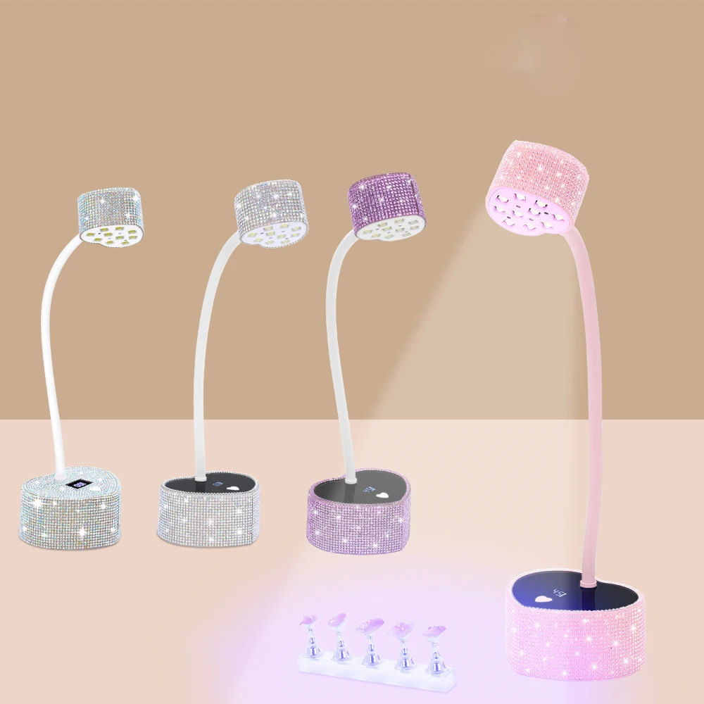 1PC Multicolor Stick Drill Heart Nail Lamp Portable Quick Dry Electricity Intelligent Sensor Light Therapy Bake Nail Gel Lamps