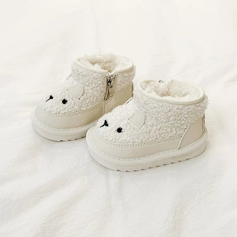 

Toddler Winter Snow Boots Warm Fleece Lined Non Slip Sole Thickened Cotton Shoes for Girls Cute Casual First Walkers Footwear​
