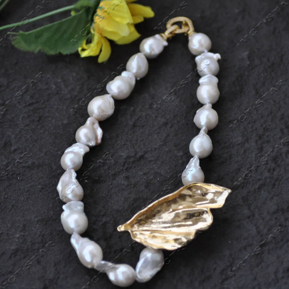 

Z13884 17" 19mm White Baroque Keshi Reborn Pearl Necklace Custom Jewelry