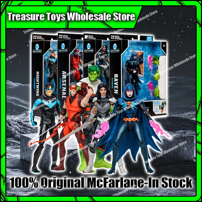 Mcfarlane Toys Dc Multiverse Titans Bundle Set Beast Boy Nightwing Donna Troy Raven Arsenal Anime Action Figure Customized Toys