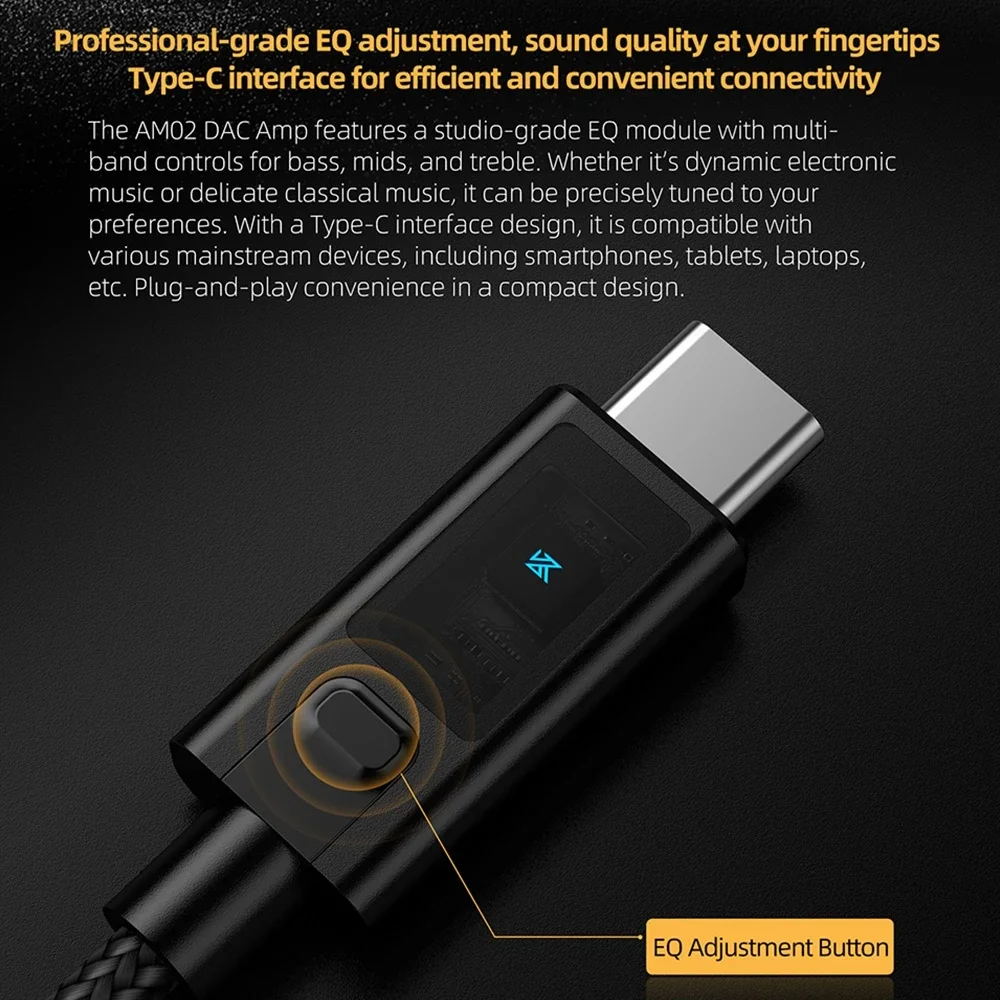 KZ AM02 سماعات أذن رقمية محمولة مكبر للصوت USB DAC ضبط نوع c إلى 3.5 مللي متر كابل محول مع DAC رقاقة فك سماعة أمبير