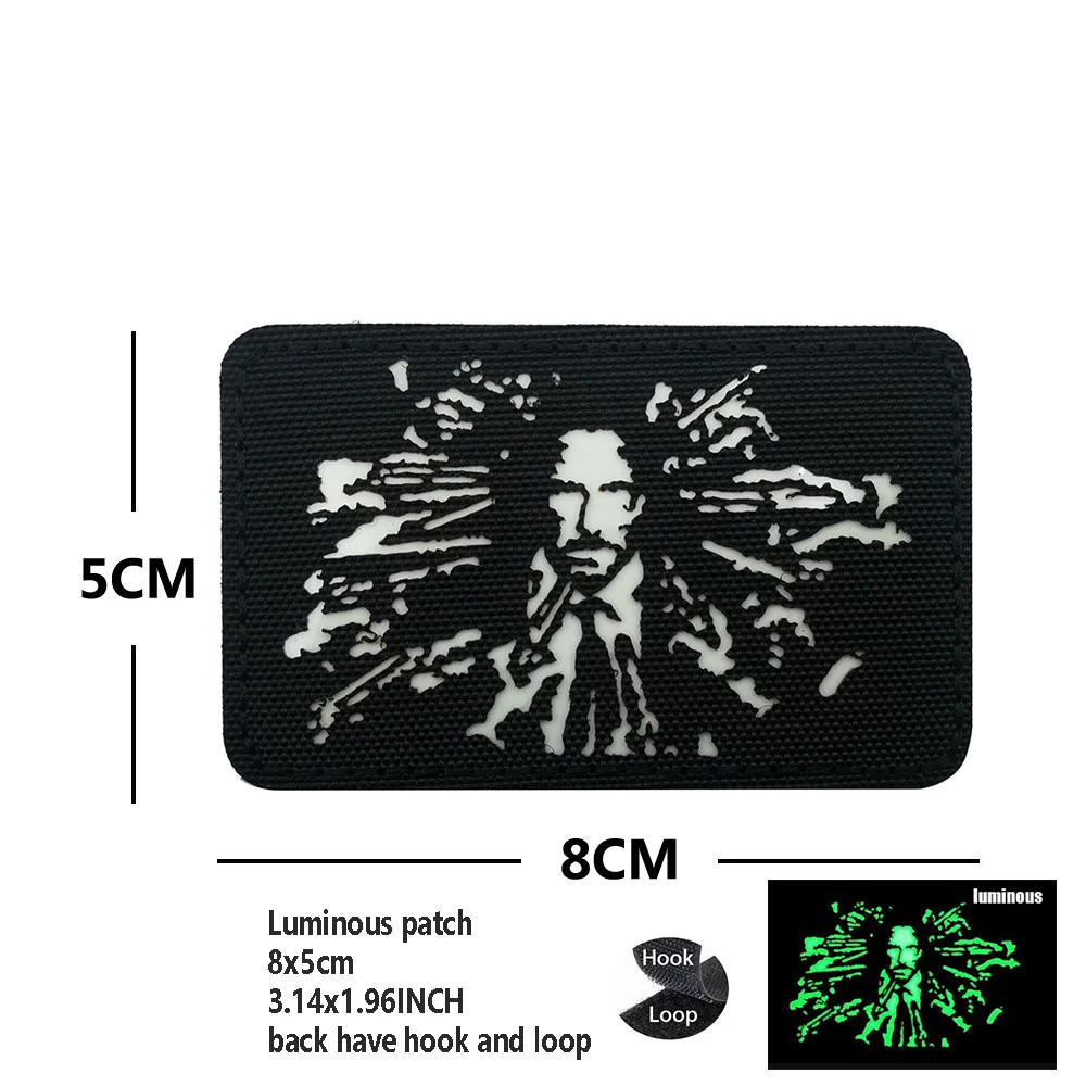 Hot Selling PVC Rubber Patch BABA YAGA John Wick Reeves Head Embroidered Cloth Backpack with Hook and Loop Patches for Clothing