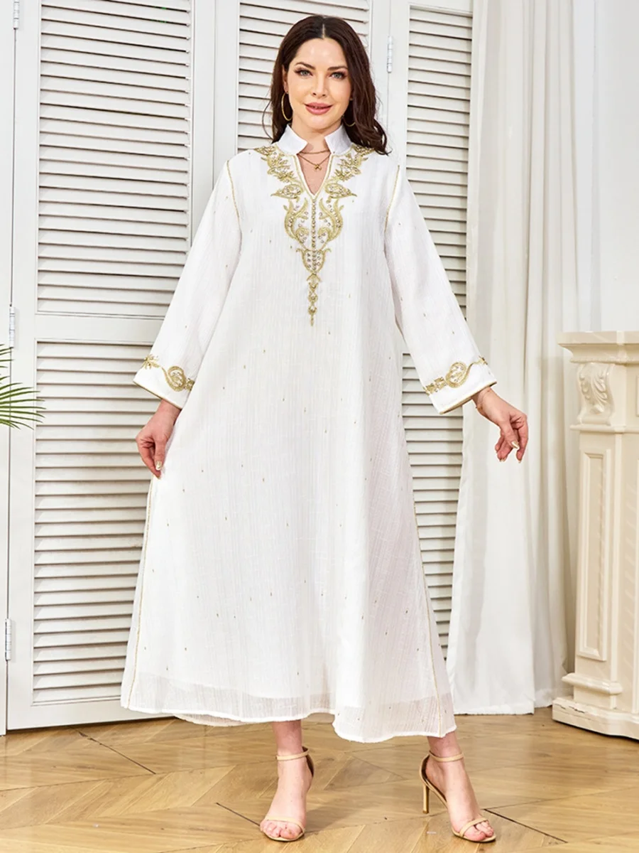 

Siskakia Дубай со стразами и бисером, роскошное женское вечернее платье с вышивкой, марокканская женская одежда 2025