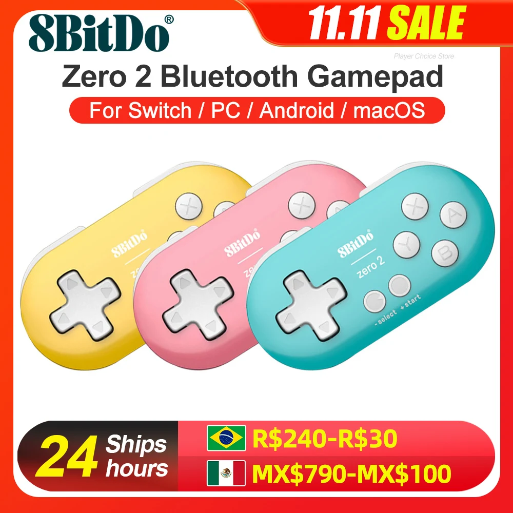 8BitDo Zero 2 Gamepads PC for Nintendo Switch Controller Gaming Controle Steam Windows 10 11 Android Raspberry Pi macOS Joystick