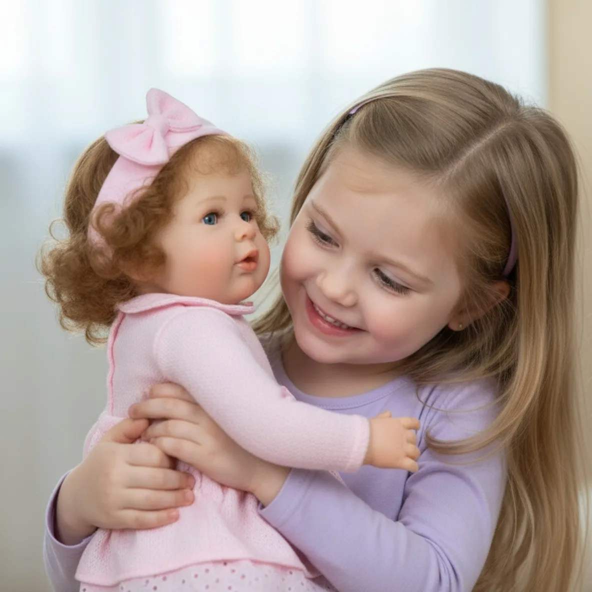

22 Inch Lifelike Bebe Reborn Doll Girl With Rooted Curly Hair Handmade Lifelike Newborn Baby Doll For Birthday Gifts