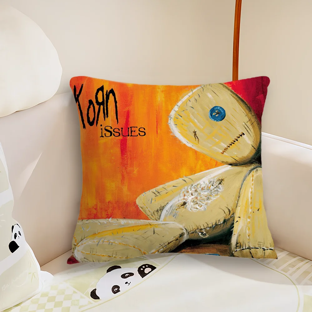 Band K-Korn Issues Pillow Case Living Room Sofa Cushion Cover Suitable For Home Bedroom Room Decoration