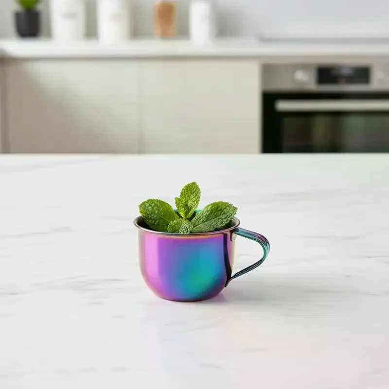 Mini 60ml Tea Cup: 304 Stainless Steel Portable Drinking Anti-fall Small Coffee Milk Chocolate