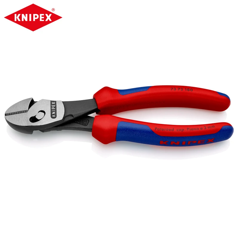 

KNIPEX TwinForce 73 72 180 High Performance Diagonal Cutters Double Hinged Diagonal Plier with Open Spring Force Saving 7372180