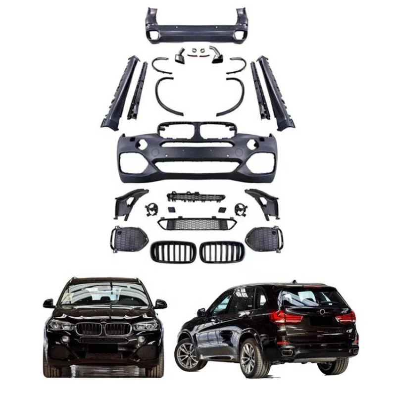 For BMW X5 X6 F15 F16 X5M F85 X6M F86 Upgrade Carbon Dual Slat Front Bumper Kidney Center Mesh Grill Grille 2014