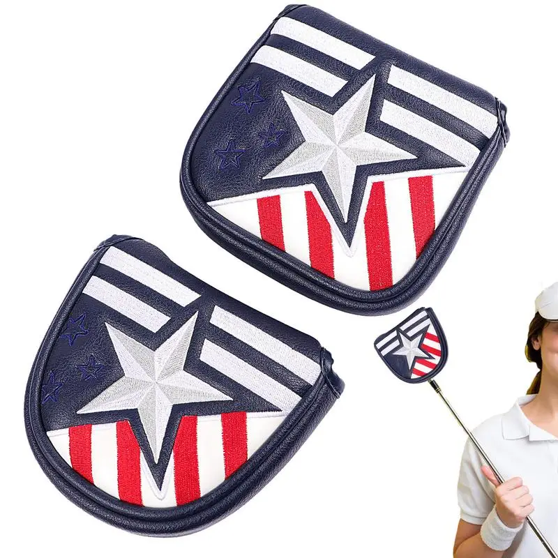 

Golf Club Covers Five-Pointed Star and Stripes Club Protective Equipment Square Golf Headcovers for Men and Women Golf