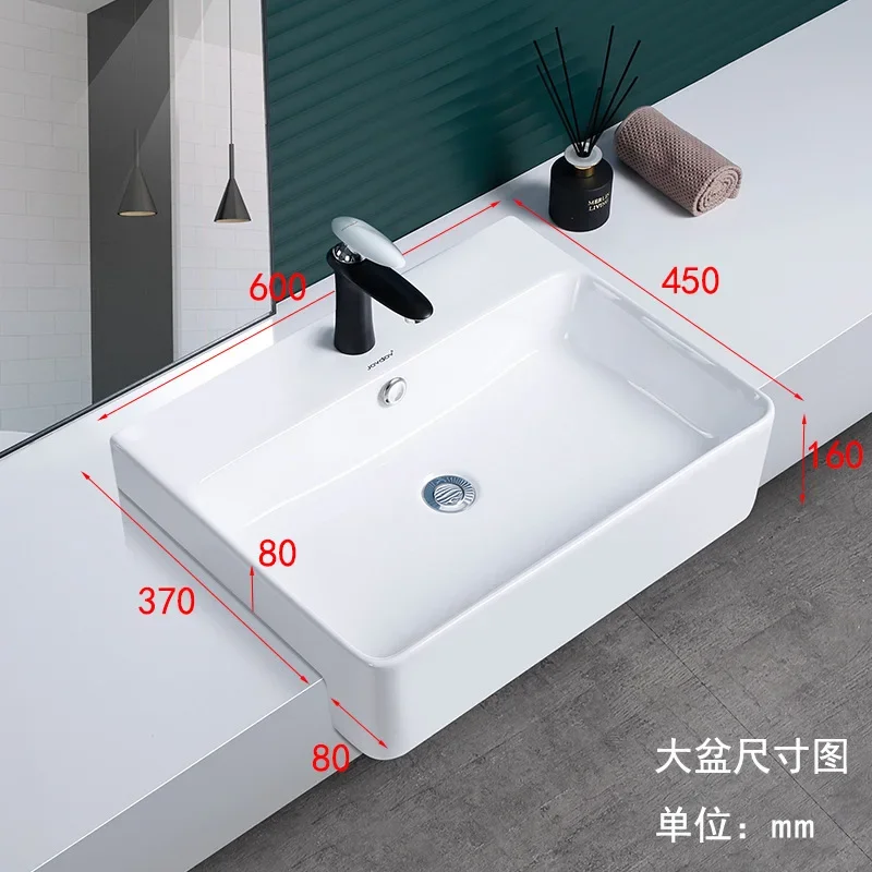 Semi-embedded washbasin Ceramic washbasin Inlaid washbasin Embedded semi-hanging basin