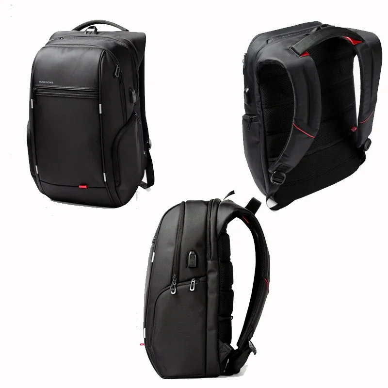 กระเป๋าเป้สะพายหลังแล็ปท็อปกันน้ํา Multi-Layer Anti-Theft กระเป๋าเป้สะพายหลัง USB ชาร์จภายนอกกระเป๋าเป้สะพายหลังความจุขนาดใหญ่สําหรับชาย