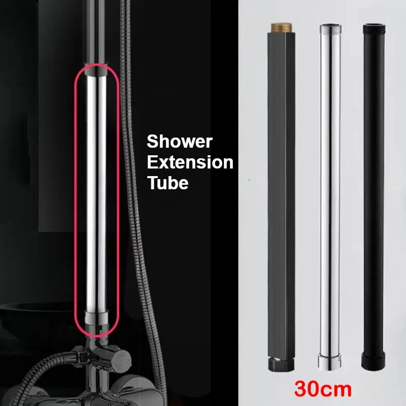 

Round/square Bathroom Shower Lengthen Slide Bar Stainless Steel Shower Extension Tube Extend Pipe Rod 30CM Bathroom Showers Arm