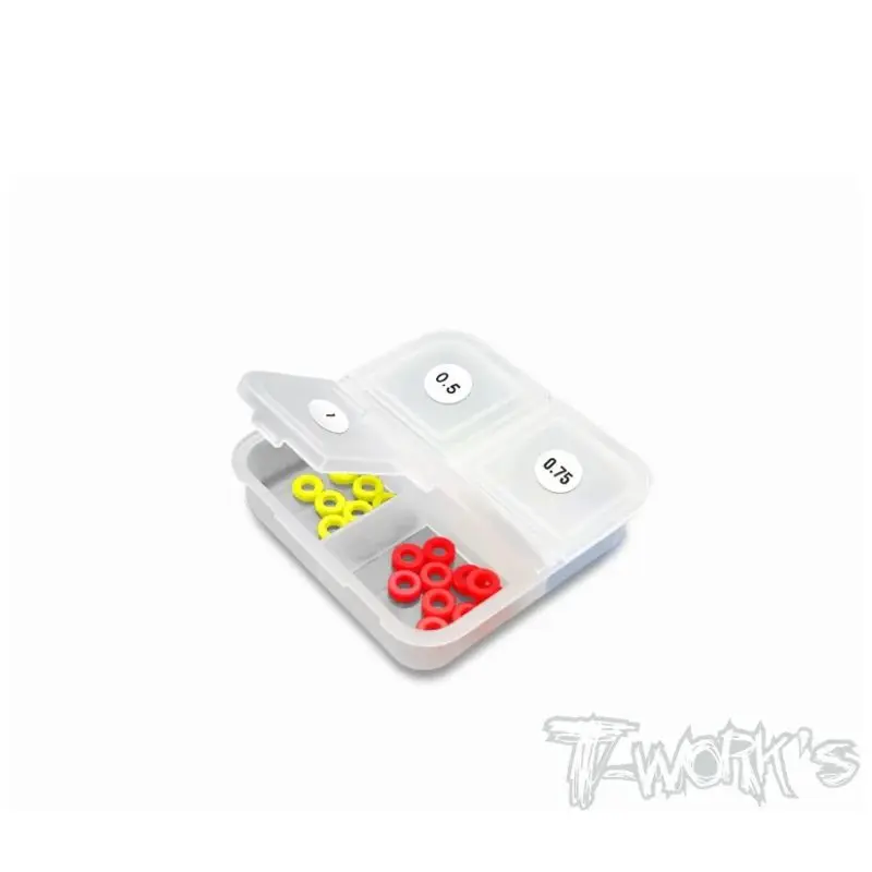 

Original T Works TA-145-3.5 POM 3.5mm Bore Washer Set 0.5,0.75, 1, 2mm Each 10pcs. Rc Tool