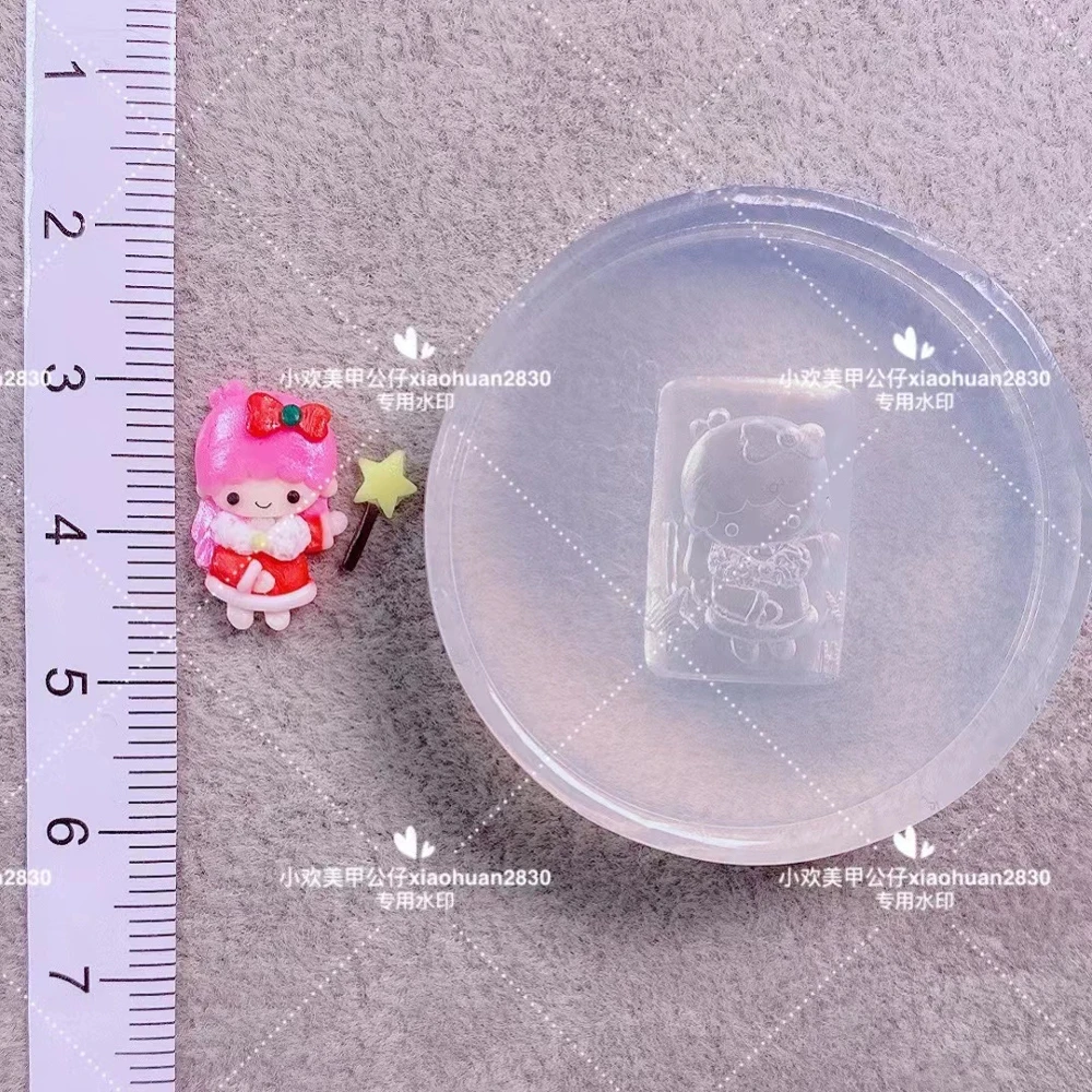 Kawaii Sanrio Little Twin Star Mymelody Silica Gel Nail Mold Finished Product Plush Hat Nail Template Accesories Decoration Tool