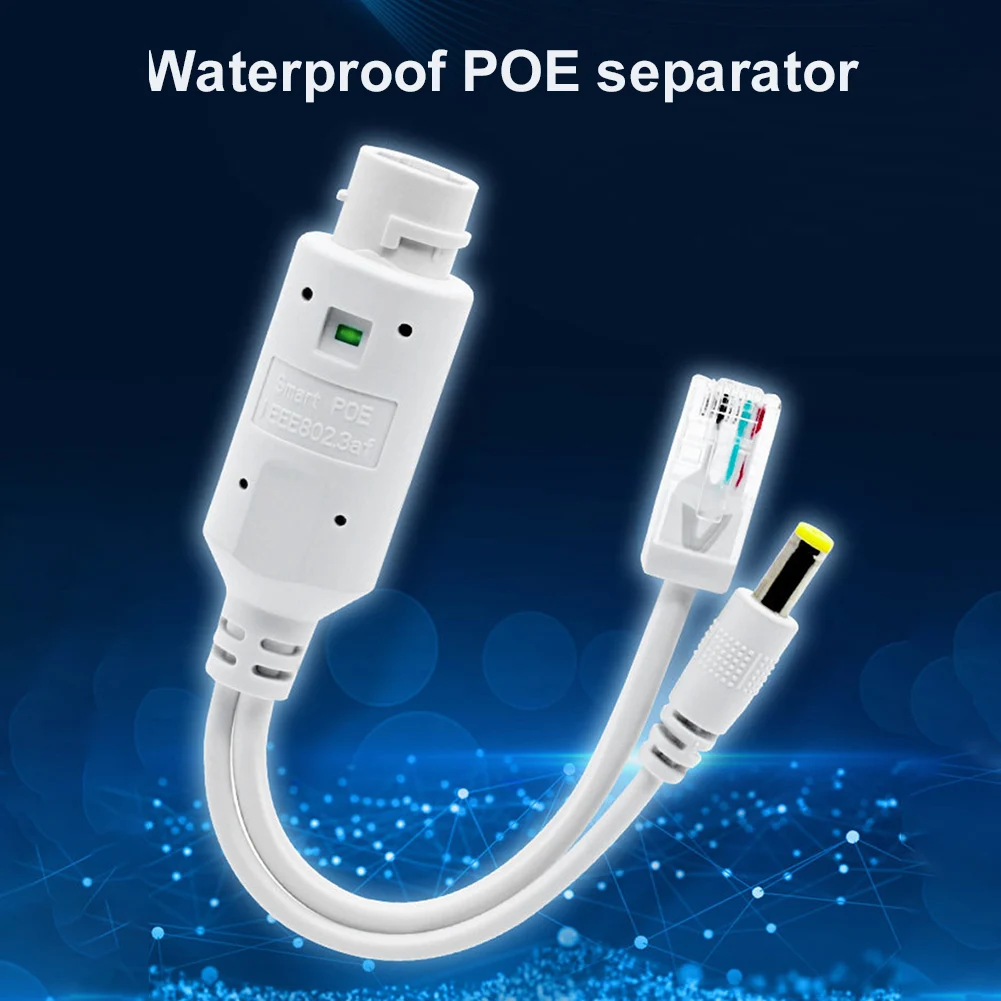 48 فولت إلى 12 فولت POE الفاصل وحدة إمداد مقاومة للماء حاقن موسع IEEE802.3af/at كابل محول إيثرنت متوافق لكاميرا IP