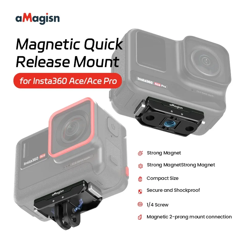 1pcs aMagisn Metal Magnetic Quick Release base Adapter Mount portability Sports Camera Accessory for Insta360 Ace Pro/AcePro2