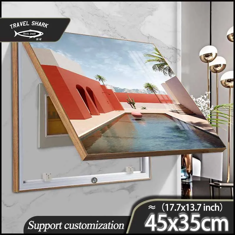 Travel Shark Fashion Electric Panel Cover Decorative Painting Home Room Wall Art Decor Print Poster With Pictures Frame 45x35CM