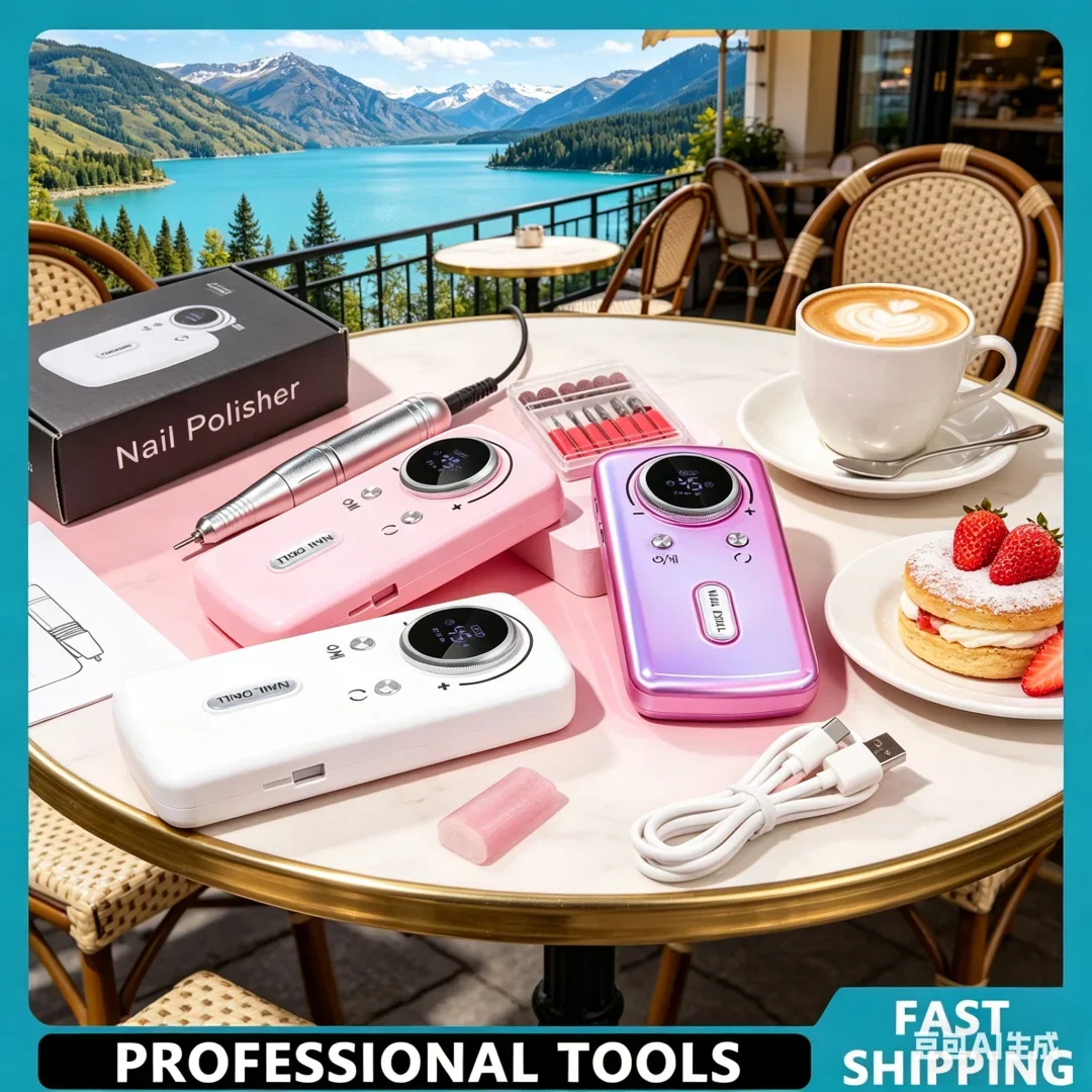 

Impeccable 45000RPM Nail Drill Machine Electric Portable Nail File Rechargeable Nail Sander for Gel Nails Polishing For Home