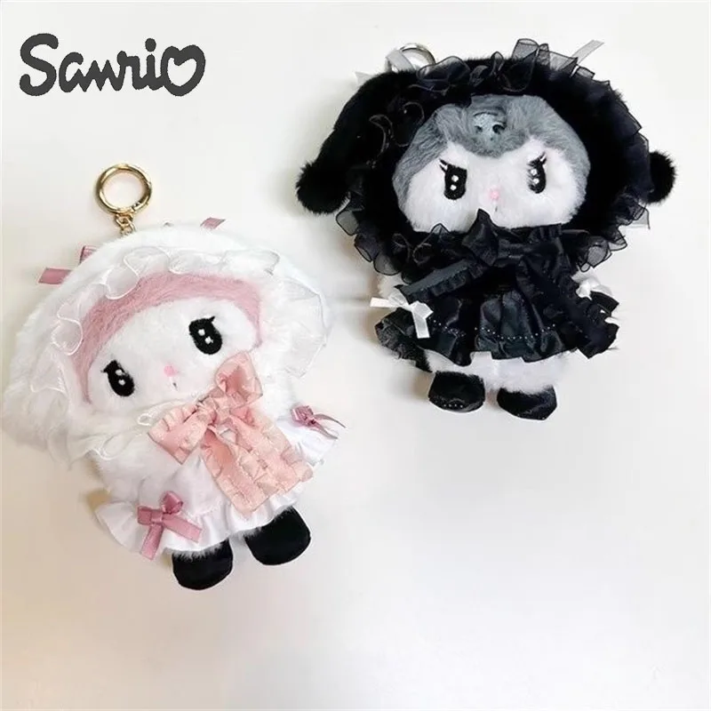 New Sanrio Plush Toys Keychain Kawaii Kuromi My Melody Doll Pendant Keyring Girls Plushie Bags Keychains Women Birthday Gifts