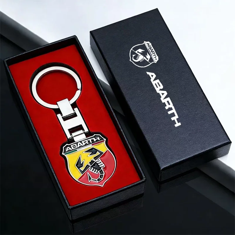 Metal Car Keychain Ring Key Pendant Suitable for Fiat Abarth 500 Tipo FR Panda Argo Freemont Viaggio Bravo Punto Doblo