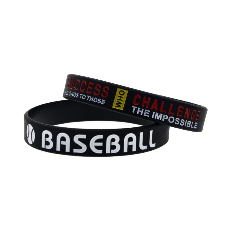 50 Stück schwarze Baseball-Silikonarmbänder, sportliche, inspirierende Armbänder, motivierendes Accessoire, Armreif – Detail 7