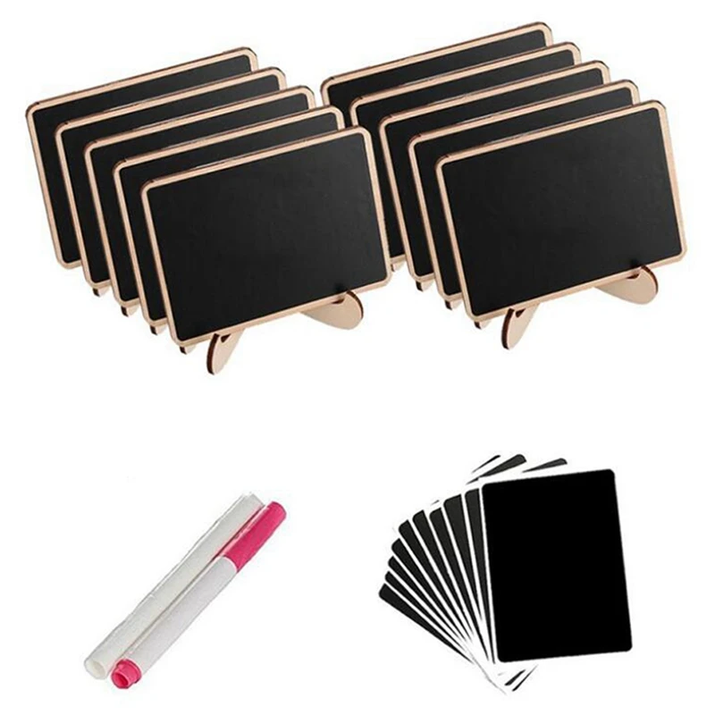 

Mini Chalkboard Label Signs, 30 Pack Framed Easel Stand Wooden Blackboard For Buffet Food Signs, Wedding Place Cards