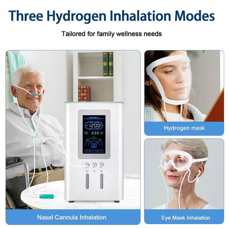

99.99% Pure Hydrogen Inhalation Generator SPE PEM 1500ml Molecular Hydrogen Inhaler Water Maker Hydrogen Production Machine