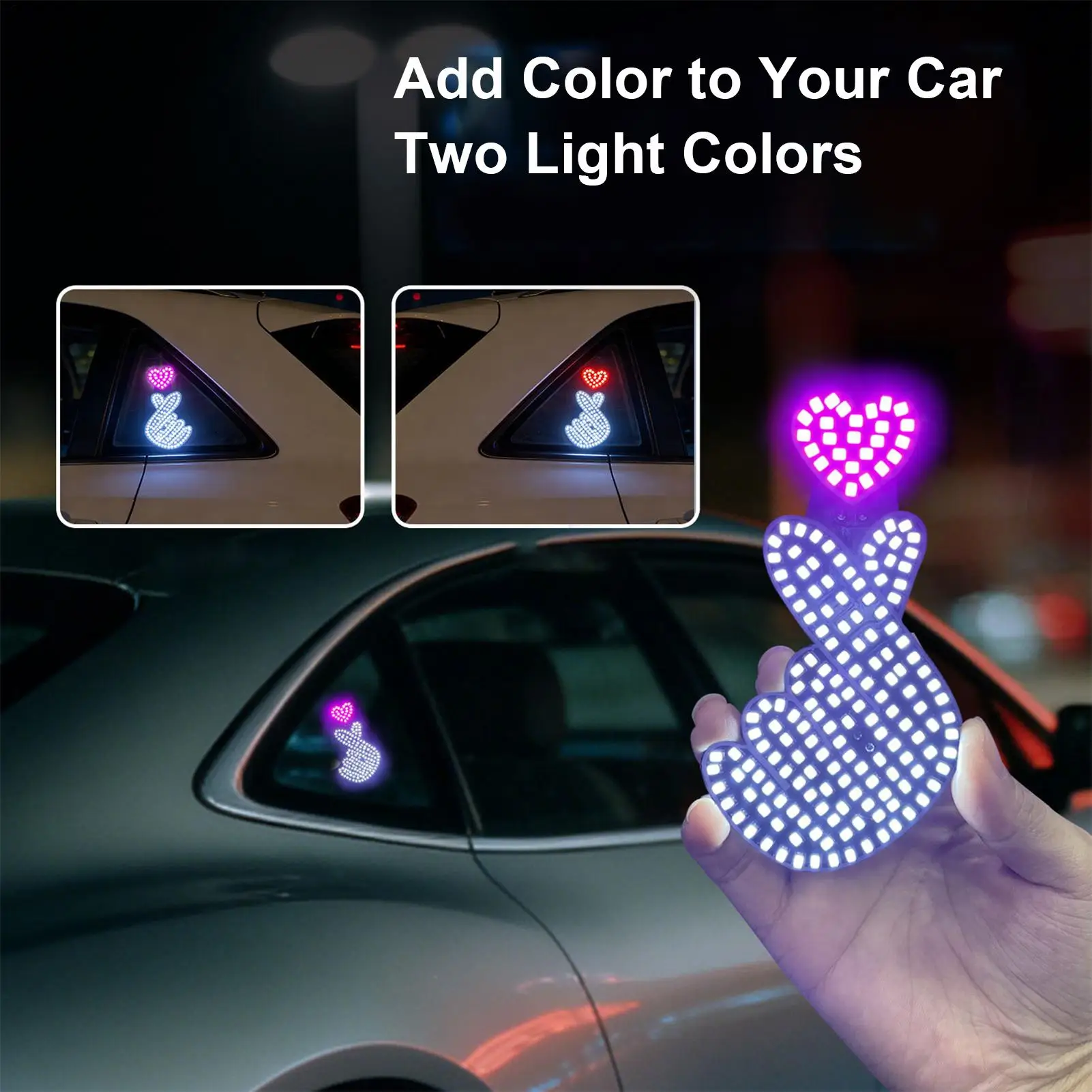 

Светящиеся атмосферные огни в форме сердца, модификация автомобиля, неоновые лампы, USB-проводка, автомобильные украшения интерьера