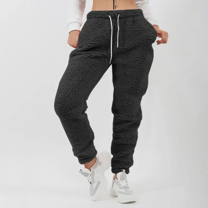 

Independent Design New Arrivals 2024 Spring Autumn Women's Clothing Solid Color Sweatpants Trousers Fleece Pocket Sweatpants