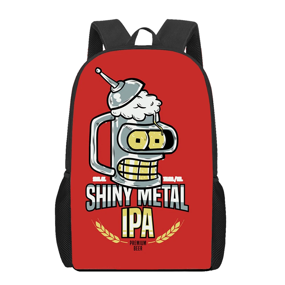 Bender Bending Rodriguez 3D Print School Bags para Meninos e Meninas Adolescentes, Mochila Infantil, Bolsa de Livro, Mochila de Estudante, Mochila Única