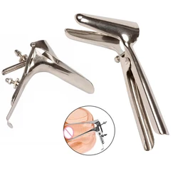 Medical Stainless Steel Genital Vagina Anus Expansion Anal Plug Vaginal Speculum Mirror Anal Trainer BDSM Anal Insertion Sex Toy