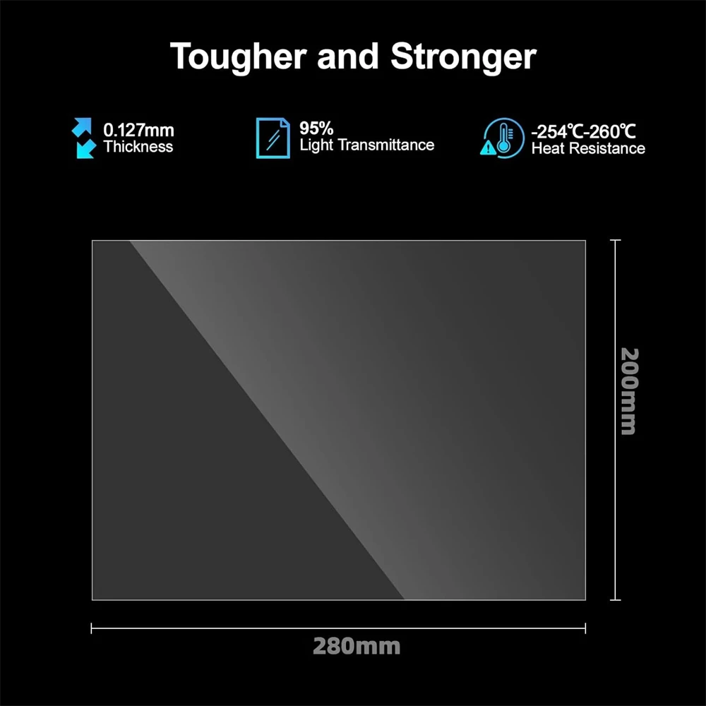 Película NFEP 10.1 pulgadas 280x200x0.127mm Película PFA Para ANYCUBIC Photon Mono M7 Mono M5 M5s Pro 6Ks Piezas de Impresora 3D Accesorios LCD