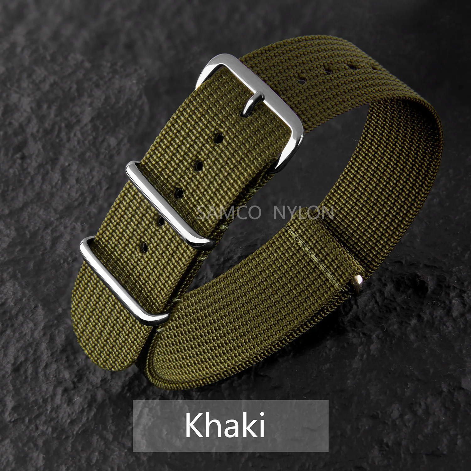 Geripptes Nylon-Uhrenarmband, 18 mm, 20 mm, 22 mm, bequeme Uhrenarmbänder, Schlaufe, militärisch, waschbar, für Herren-Uhrenarmbänder – Detail 13