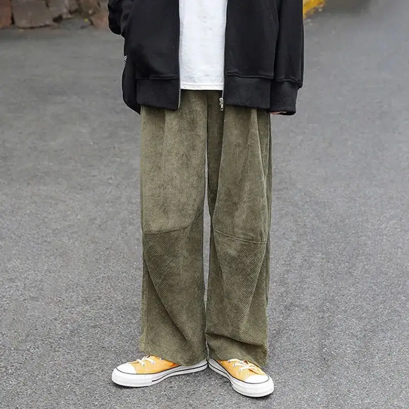 2023 letnie spodnie w stylu KPOP, luźne spodnie męskie Y2K, dopasowane do stylu Vintage, na co dzień, w jednolitym kolorze, wszystkie pasujące