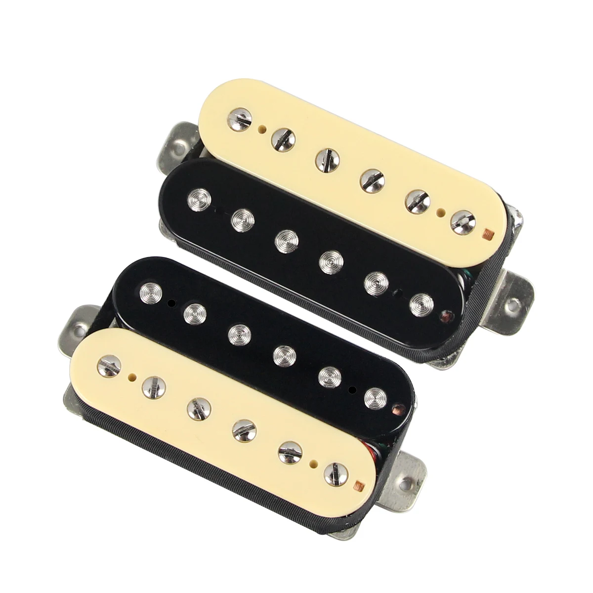 FLEOR Set of Alnico 2 Neck & Bridge Guitar Pickup Humbucker Pickups Double Coil Guitar Parts, Zebra/Black/White for Choose