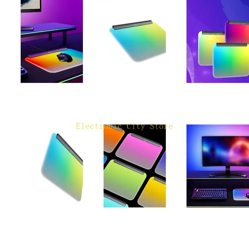 

LED Mouse Pad Small Mat with 7 Colors Lights Mouse Pad Small Nonslip Rubber Base HU8D